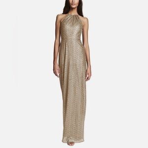 Amsale Chandler Sequined Halter Dress